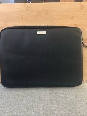 kate spade Black Saffiano Leather Laptop Sleeve with Gold Plaque
